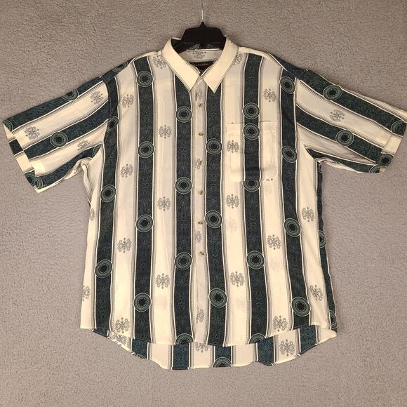 Vintage Selected By Kelin Collection Shirt Mens XL Beige Green‎ 90's Button Down - Picture 1 of 13